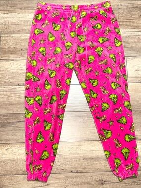 Dr Seuss The Grinch Who Stole Christmas Pink Sleepwear Pajama Pants Adult XL